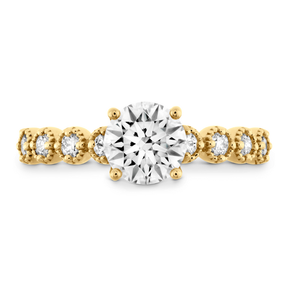 Hearts on Fire Engagement Engagement Ring Diamond Bar Single Prong Milgrain Engagement Setting