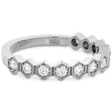 Hearts on Fire Engagement Wedding Band HOF Hex Diamond Band 6.5