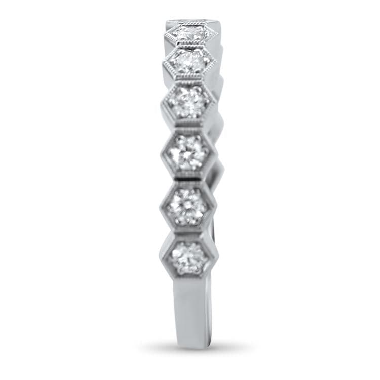 Hearts on Fire Engagement Wedding Band HOF Hex Diamond Band 6.5