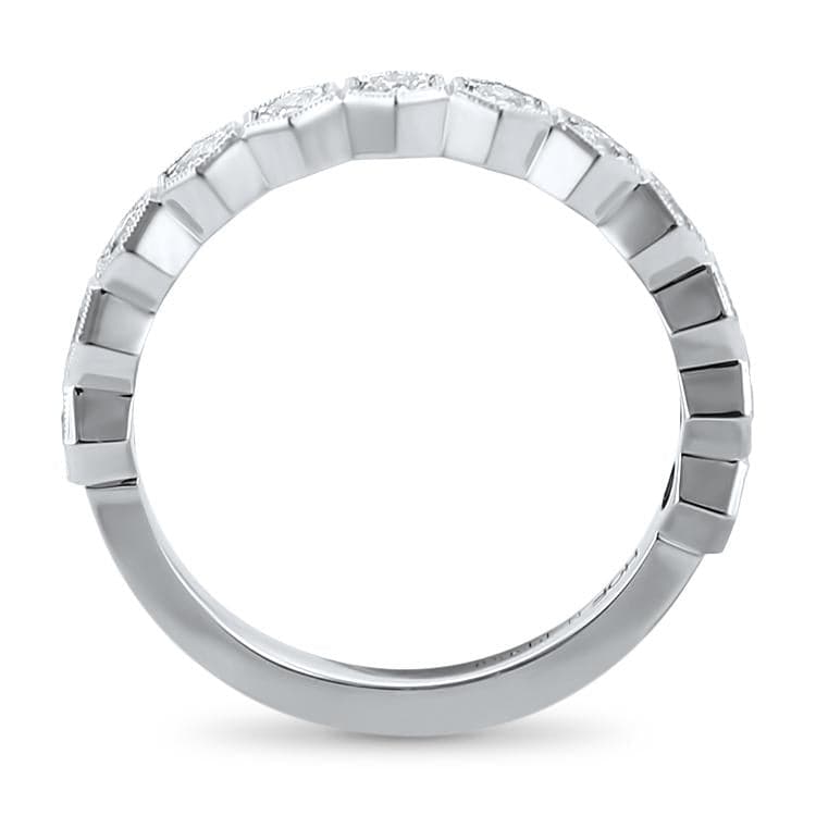 Hearts on Fire Engagement Wedding Band HOF Hex Diamond Band 6.5
