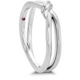 Hearts on Fire Ring Forget-You-Never Band 18k White / 6.5