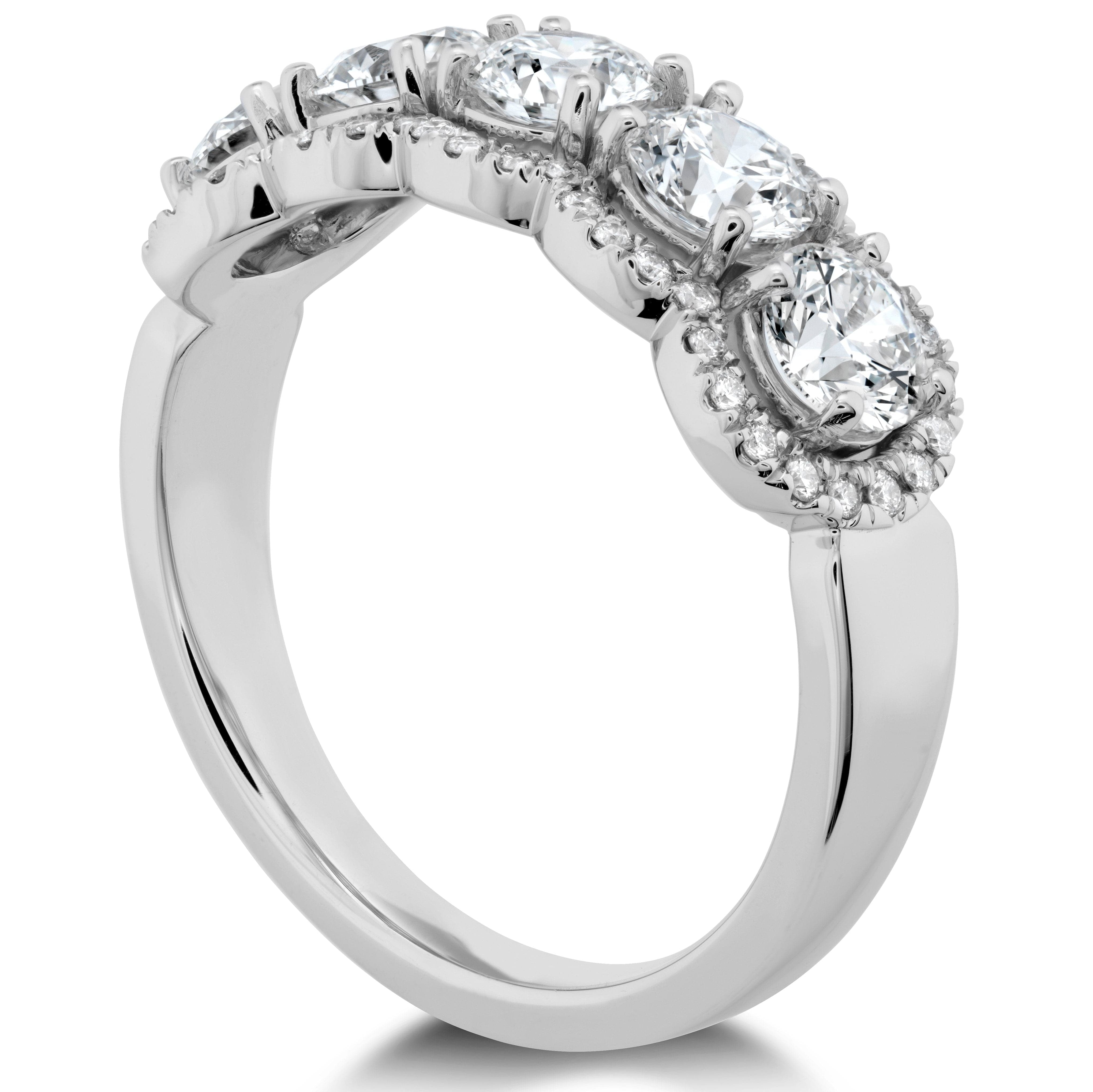 Hearts on Fire Ring HOF 5 Stone Halo Band