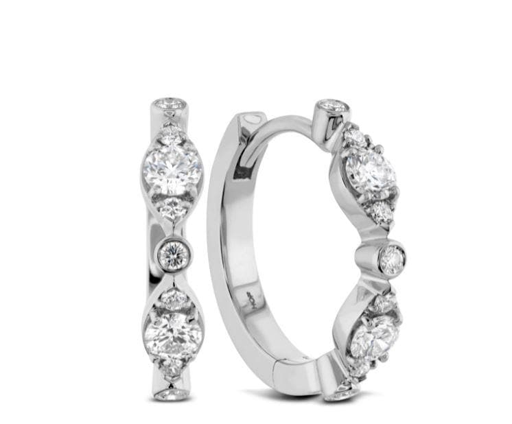 Hearts on Fire Earring HOF Bezel Regal Diamond Huggie