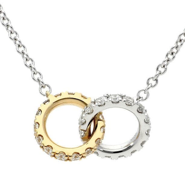 Hearts on Fire Necklaces and Pendants Platinum and 18K Yellow Gold Classic Diamond Interlocking Pendant