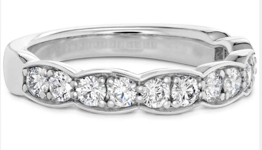 Hearts on Fire Ring Platinum Lorelei Floral Band 18k White / 6.5