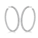 Hearts on Fire Earring Signature Round Inside Out Diamond Hoop - Medium