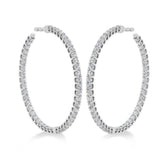 Hearts on Fire Earring Signature Round Inside Out Diamond Hoop - Medium