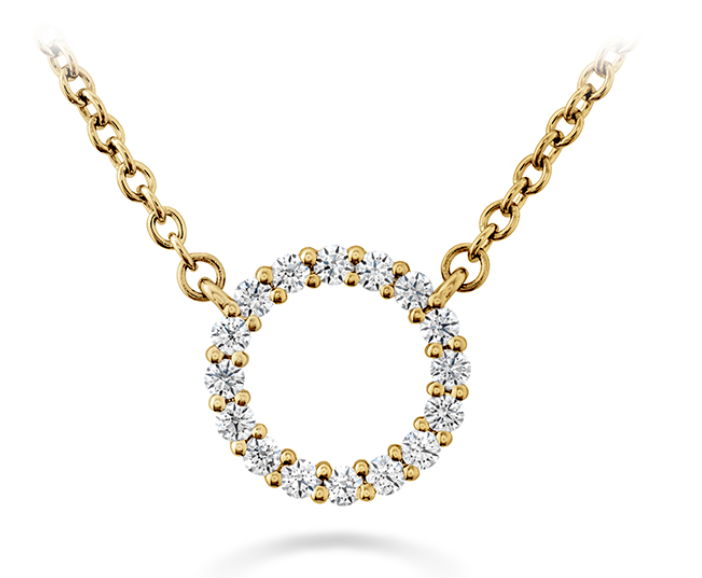 Hearts on Fire Necklaces and Pendants Signature Small Diamond Circle Pendant Necklace - Yellow Gold