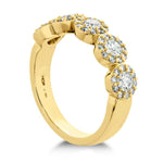 Hearts on Fire Wedding Band Yellow Gold Fulfillment Round Diamond Halo Band 6.5