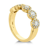 Hearts on Fire Wedding Band Yellow Gold Fulfillment Round Diamond Halo Band 6.5