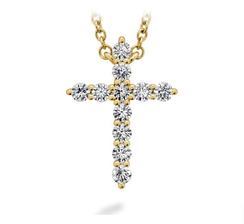 Hearts on Fire Necklaces and Pendants Yellow Gold Signature Cross Diamond Necklace - Medium