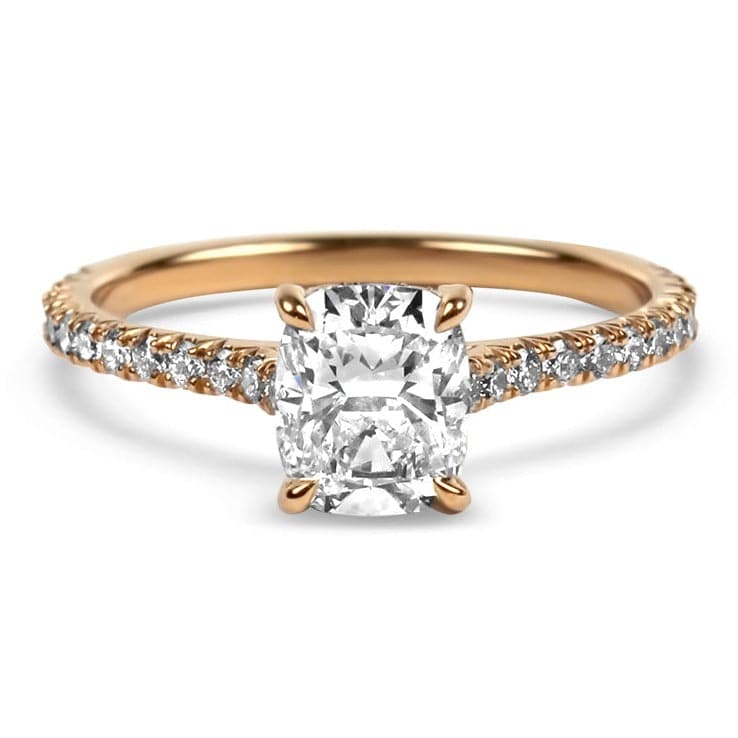 Kwiat Engagement Ring 18K Rose Gold Kwiat Cushion Cut Diamond Engagement Ring 6.5