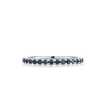 Kwiat Wedding Band 18K White Gold Kwiat Black Diamond Stackable Slim Eternity Band 6.5