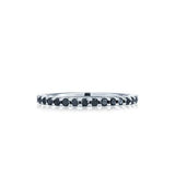 Kwiat Wedding Band 18K White Gold Kwiat Black Diamond Stackable Slim Eternity Band 6.5