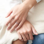 Kwiat Wedding Band 18K White Gold Kwiat Blue Sapphire Stackable Slim Eternity Band 6.5