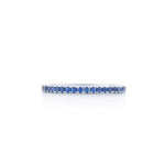 Kwiat Wedding Band 18K White Gold Kwiat Blue Sapphire Stackable Slim Eternity Band 6.5