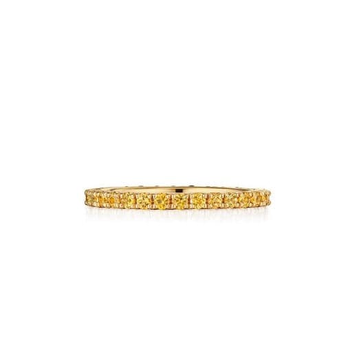 Kwiat Wedding Band 18K Yellow Gold Kwiat Yellow Sapphire Stackable Slim Eternity Band 6.5