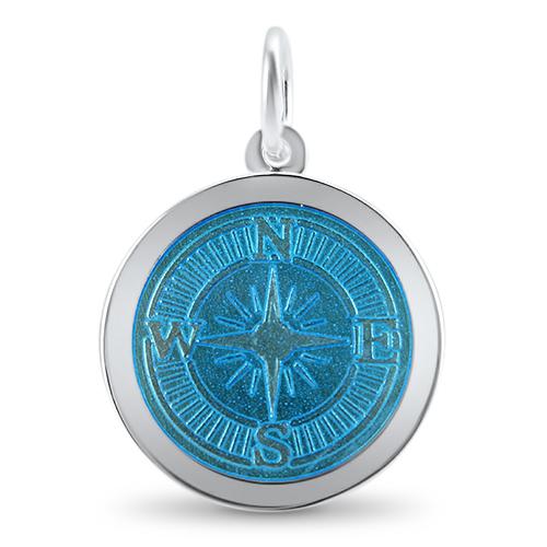 LOLA Necklaces and Pendants Compass Rose Pendant - Light Blue Mini