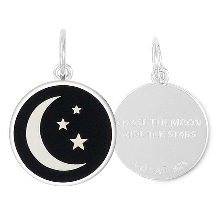 LOLA Necklaces and Pendants LOLA Moon and Stars Pendant - Black Small