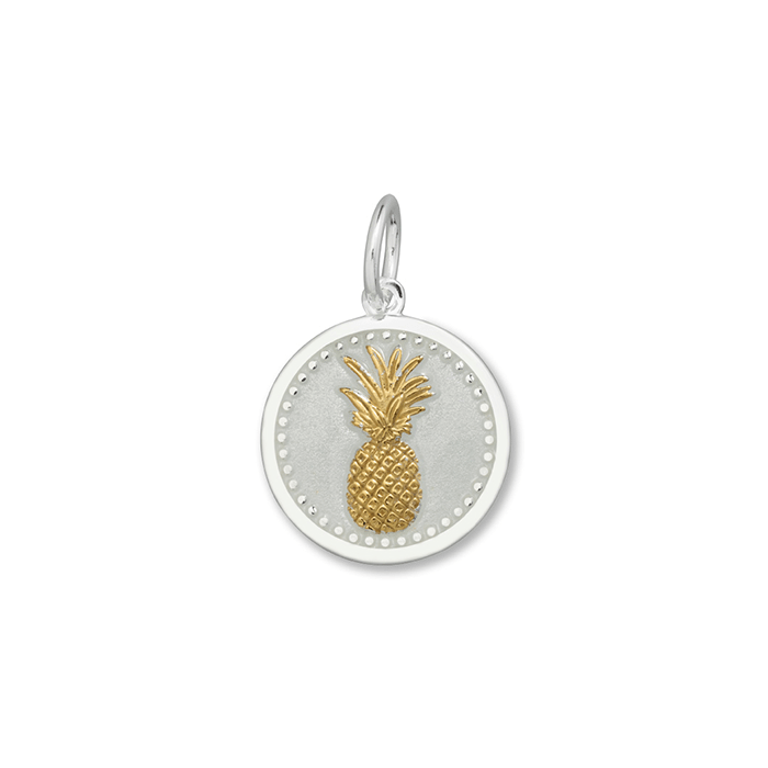 LOLA Necklaces and Pendants Pineapple Pendant - Alpine White & Gold Small