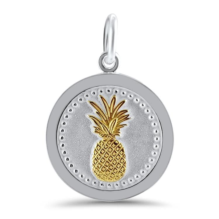 LOLA Necklaces and Pendants Pineapple Pendant - Alpine White & Gold Medium