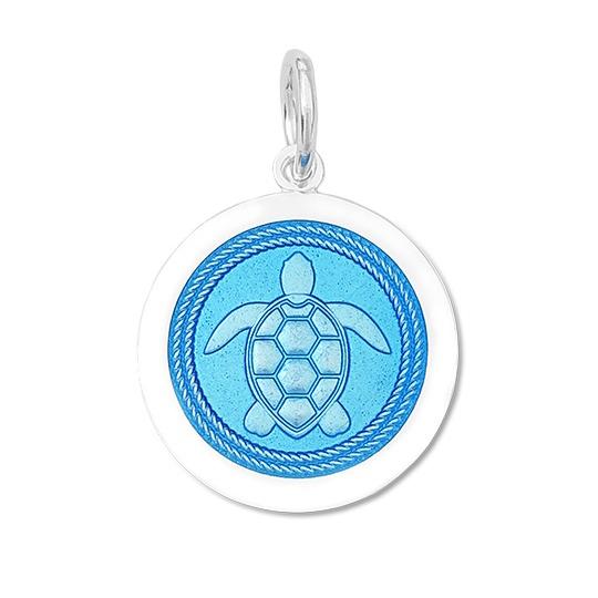 LOLA Necklaces and Pendants Sea Turtle Pendant - Light Blue Medium