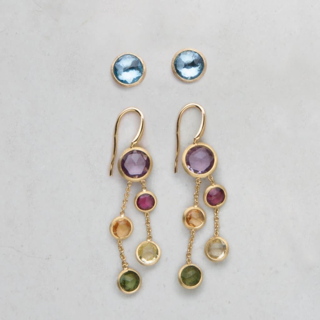 Marco Bicego Earring Jaipur London Blue Topaz Petite Stud Earrings