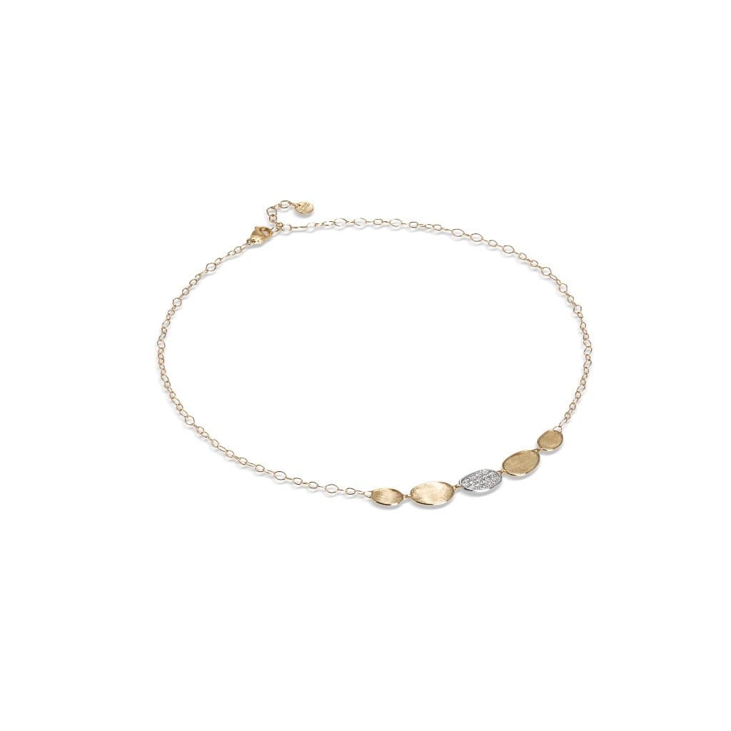 Marco Bicego Necklaces and Pendants Lunaria Collection 18K Yellow Gold and Diamond Petite Half Collar Necklace