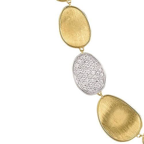 Marco Bicego Lunaria 18K Yellow and White Gold Diamond Pavé Small Single Station Collar Necklace - view 2