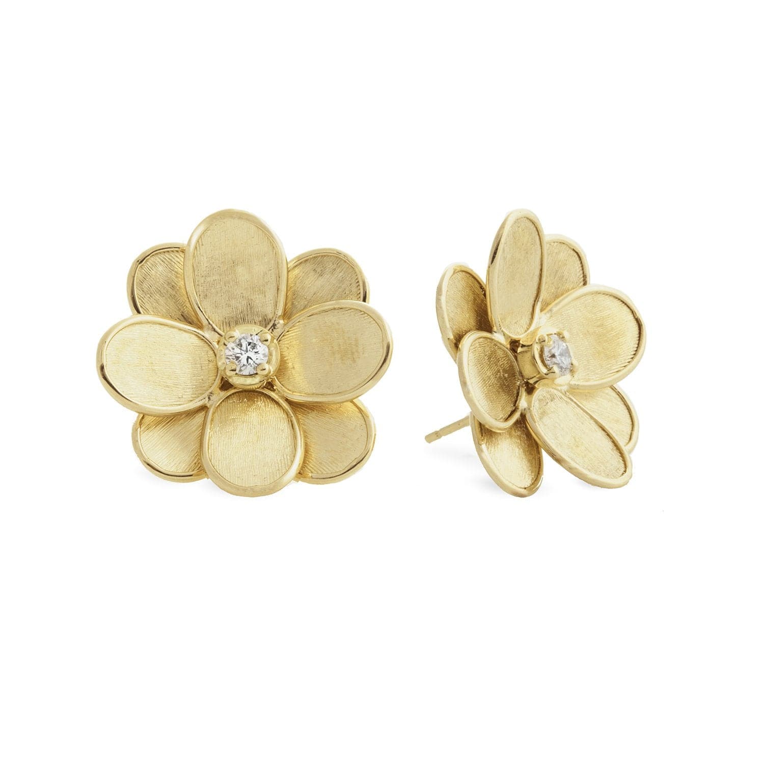 Marco Bicego Earring Petali Flower Stud Earrings with Diamonds