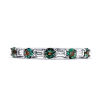 Mark Henry Ring 18k White Gold Alexandrite and Diamond Baguette Band 6.25