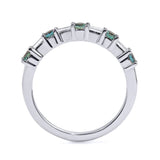 Mark Henry Ring 18k White Gold Alexandrite and Diamond Baguette Band 6.25