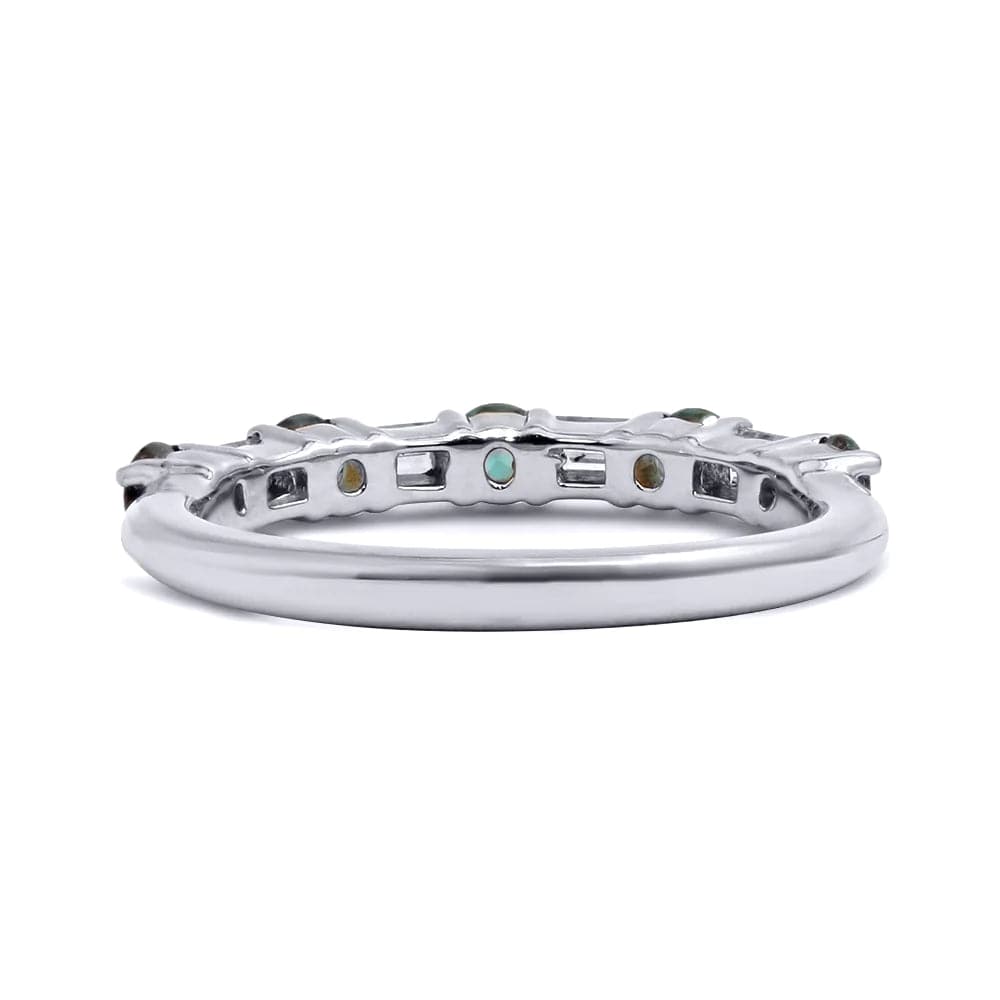 Mark Henry Ring 18k White Gold Alexandrite and Diamond Baguette Band 6.25