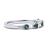 Mark Henry Ring 18k White Gold Alexandrite and Diamond Baguette Band 6.25