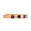 Mark Henry Ring 18k Yellow Gold Amalie Ruby and Diamond Baguette Band 6.5