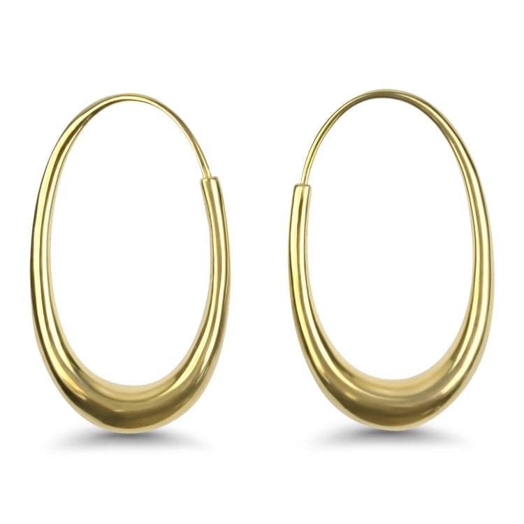 Michael Good Earring Estate 18k Yellow Gold Michael Good Oval Hoop Earrings - Small