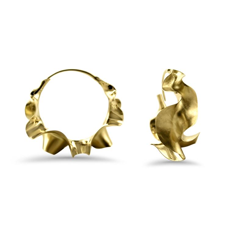 Michael Good Earring Ruffle Hoop Earrings - Medium