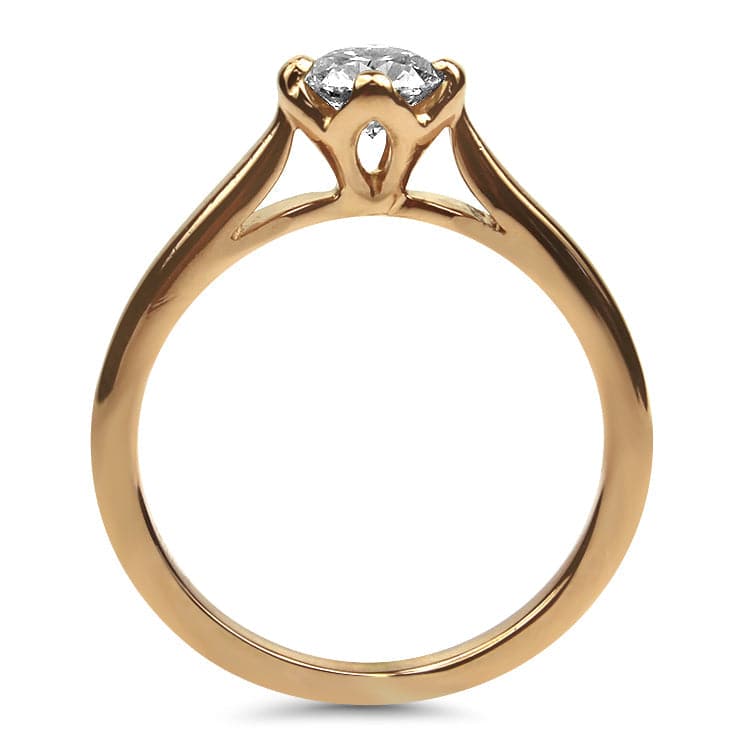 PAGE Estate Engagement Ring 14K Rose Gold .46ct Solitaire Engagement Ring 5.75