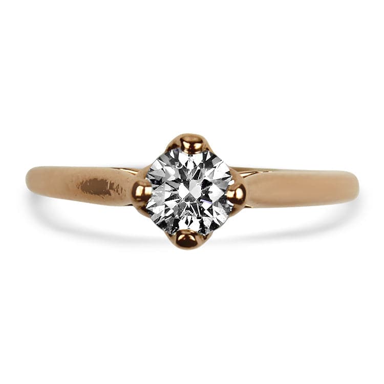 PAGE Estate Engagement Ring 14K Rose Gold .46ct Solitaire Engagement Ring 5.75