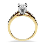 PAGE Estate Engagement Ring 14k Two-Tone Gold Solitaire Style Diamond Ring 6.5