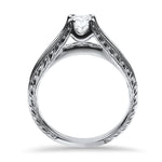 PAGE Estate Engagement Ring 14k White Gold .37ct Princess Cut Invisible Set Engagement Ring 6.25