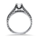 PAGE Estate Engagement Ring 14k White Gold .37ct Princess Cut Invisible Set Engagement Ring 6.25