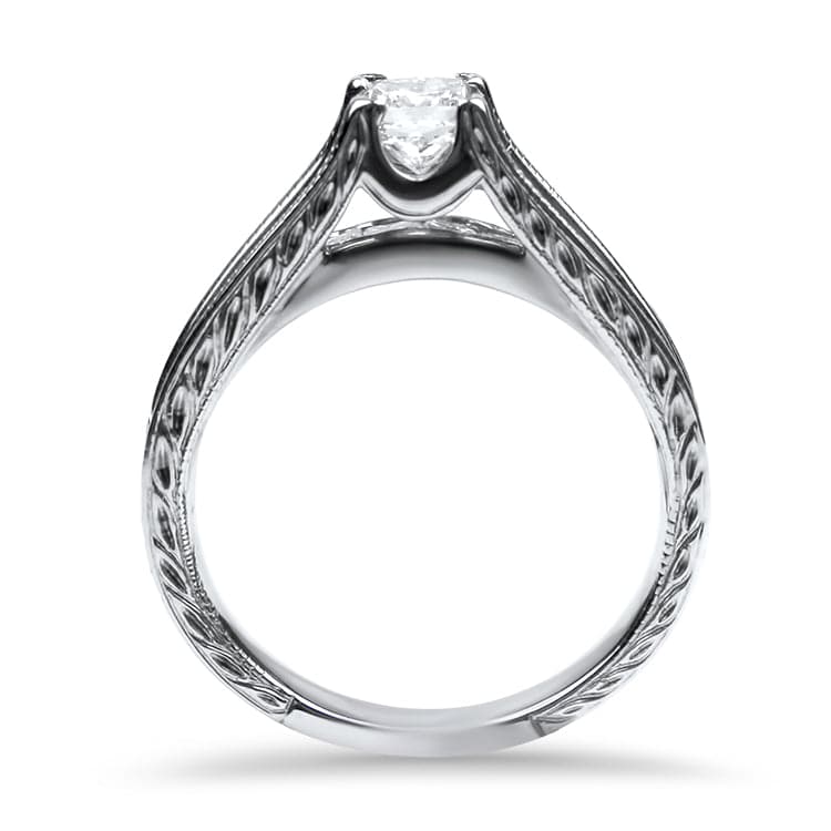 PAGE Estate Engagement Ring 14k White Gold .37ct Princess Cut Invisible Set Engagement Ring 6.25