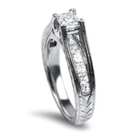 PAGE Estate Engagement Ring 14k White Gold .37ct Princess Cut Invisible Set Engagement Ring 6.25