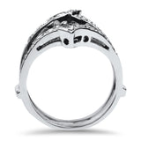 PAGE Estate Wedding Band 14k White Gold and Diamond Enhancer Band 6.25