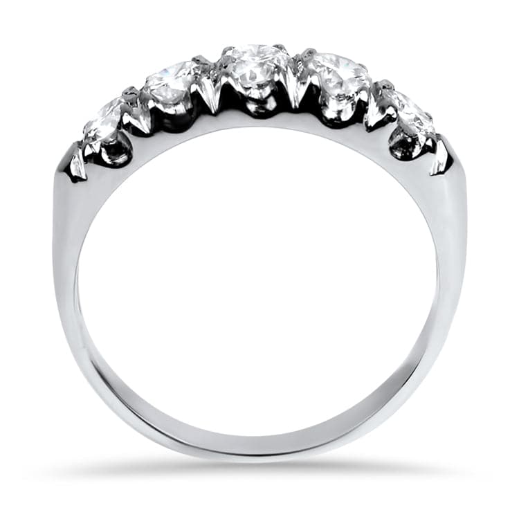PAGE Estate Wedding Band 14K White Gold Diamond Band 7.25