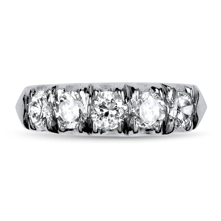 PAGE Estate Wedding Band 14K White Gold Diamond Band 7.25