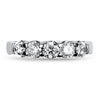 PAGE Estate Wedding Band 14k White Gold Five Diamond Band 7