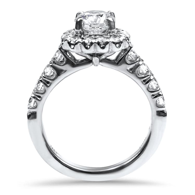 PAGE Estate Engagement Ring 14k White Gold Forevermark .80ct Diamond Ritani Halo Ring 4.75
