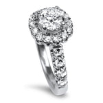 PAGE Estate Engagement Ring 14k White Gold Forevermark .80ct Diamond Ritani Halo Ring 4.75